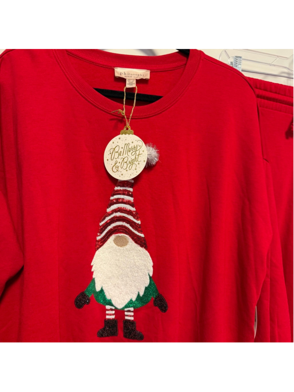 New NWT Women's Philosophy Red Gnome Christmas Pajama Set 2X 2 piece Holiday - Picture 12 of 16